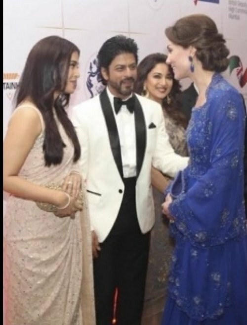 Duchess interacts with Bollywood's ace stars - Shah Rukh Khan, Aishwarya Rai Bachchan and Madhuri Dixit-Nene at the gala dinner