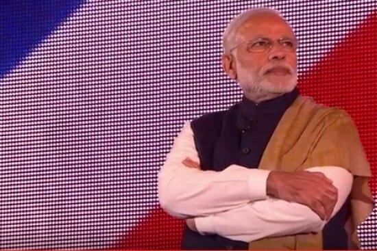 Narendra Modi at Wembley Stadium.