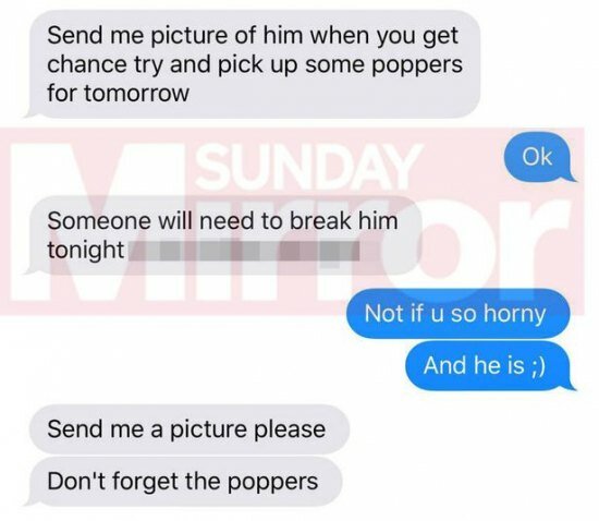 Vaz's conversations (in Grey) with male escorts ahead of his meetings as published on Sunday Mirror Online